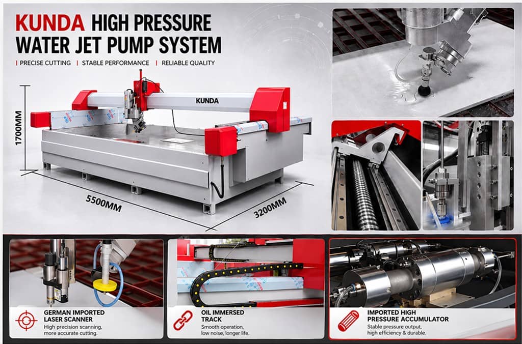 Industrial Waterjet Cutting Machine Profile Small Abrasive Stone Water Jet Cutter Price