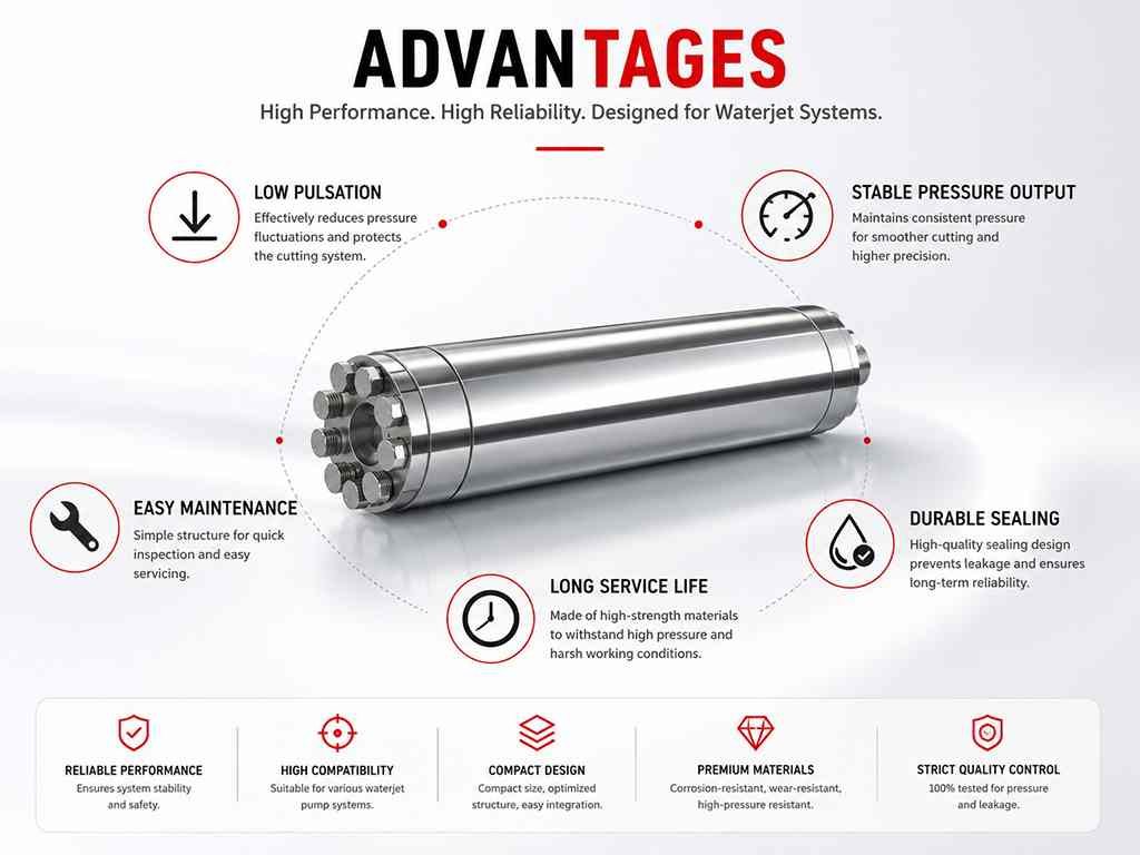 Waterjet Attenuator Adjustable Pressure High Pressure Waterjet Pump Accumulator Body China