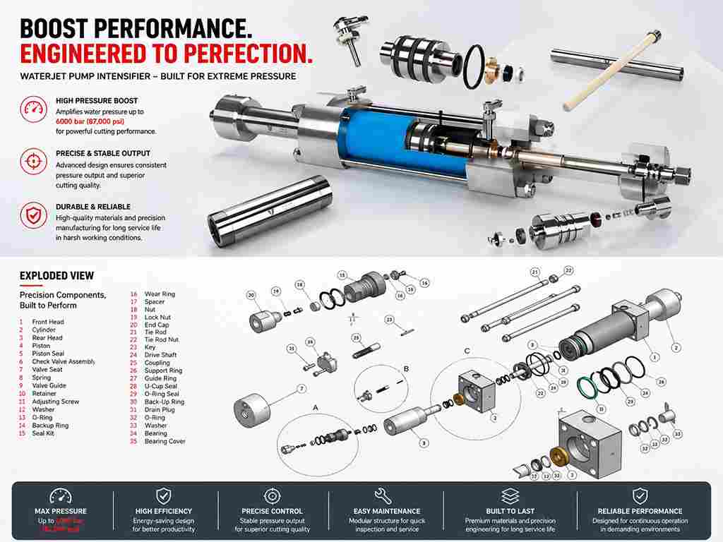 Intensifier Ultra High Pressure Cost Effective Waterjet <a href=https://www.kundacnc.com/Intensifier-Ultra-High-Pressure-Cost-Effective-Waterjet-Intensifier-Pump-For-Ceramic-Cutting-Machine-p.html target='_blank'>Intensifier Pump For Ceramic Cutting</a> Machine