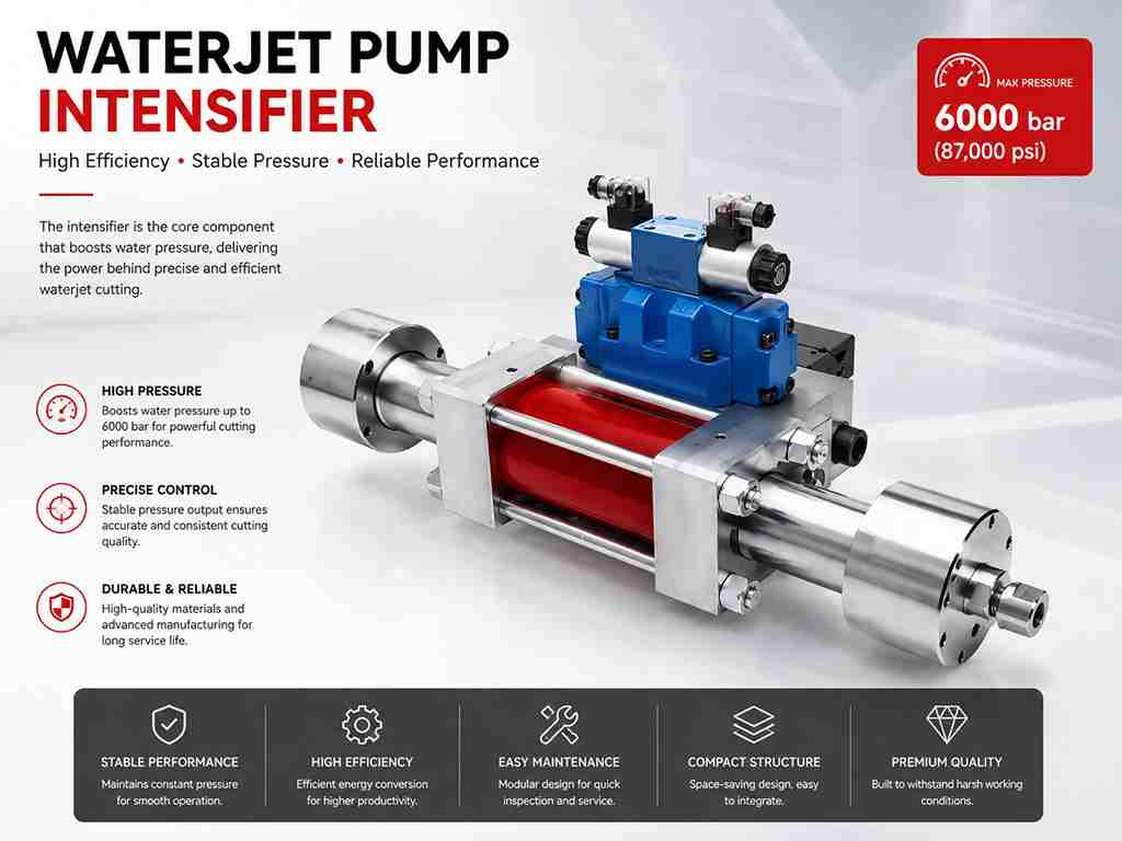 Waterjet <a href=https://www.kundacnc.com/Waterjet-Cutting-Pump-60000-Psi-Hydraulic-Intensifiers-Waterjet-Pump-System-For-Sale-p.html target='_blank'>Pump Intensifier</a> Low Noise <a href=https://www.kundacnc.com/Waterjet-Pump-Intensifier-Low-Noise-Energy-Efficient-Waterjet-Intensifier-Pump-For-Waterjet-Cutting-Machine-p.html target='_blank'>Energy Efficient <a href=https://www.kundacnc.com/Waterjet-Intensifier-High-Pressure-Easy-Maintenance-Replacement-Waterjet-Intensifier-Parts-p.html target='_blank'>Waterjet Intensifier</a></a> Pump For Waterjet Cutting Machine